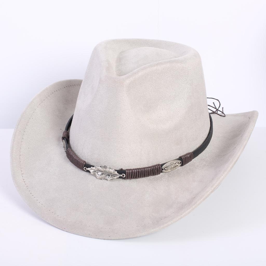 Popular European and American classic suede western cowboy hat men's and women's fashion LO style peach heart cowboy hat