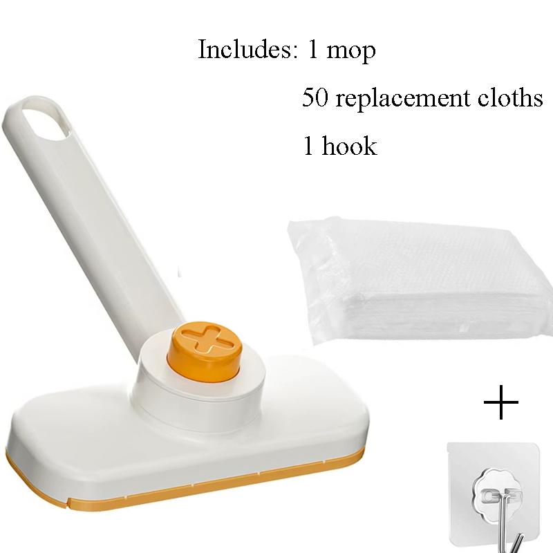 360°Rotating Mini Mop Portable Handheld Wall-mounted with Disposable Face Towel Cleaner for Home Kitchen Bathroom Cleaning Tools