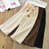 Girls Corduroy Pants Spring Kids Solid Color Loose Wide-legged Trousers Autumn Teen Casual High Waist Straight Pant 5-12 Years