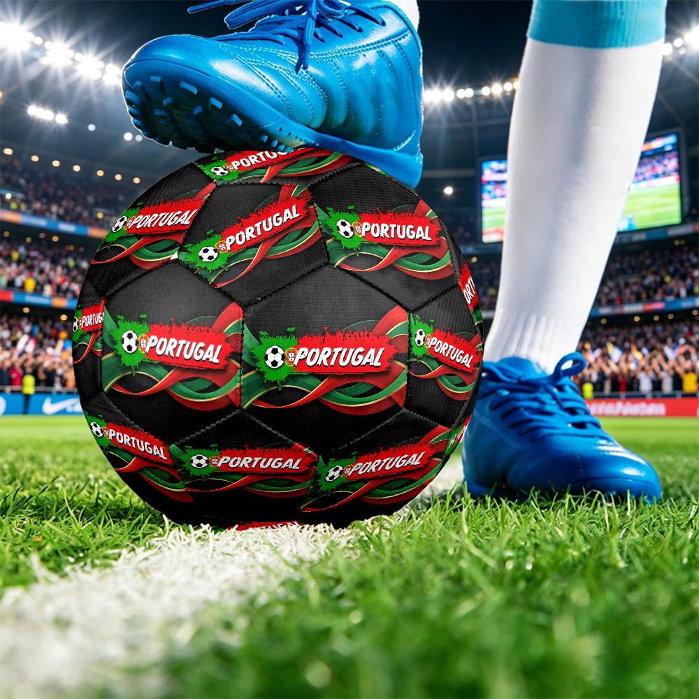 Pallone da Calcio Stampato Portogallo Taglia 5 Resistente all'Usura Standard Pallone da Allenamento per Adulti Regalo per tifosi per Partite Indoor Outdoor Sport