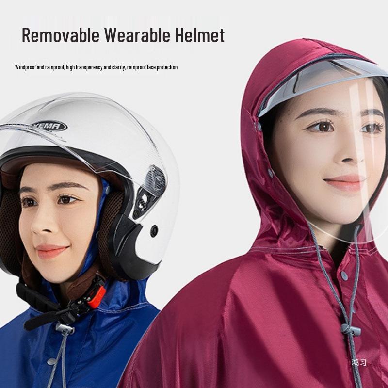 Men's Waterproof Electric Vehicle Poncho: Extra Thick, Anti-Storm, Enlarged for Motorcycles and Battery Cars