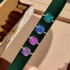 Fashion Female Rings  Sterling Silver Octagonal Millennium Rose Cutting Zircon Rings for Women Promise Love Wedding