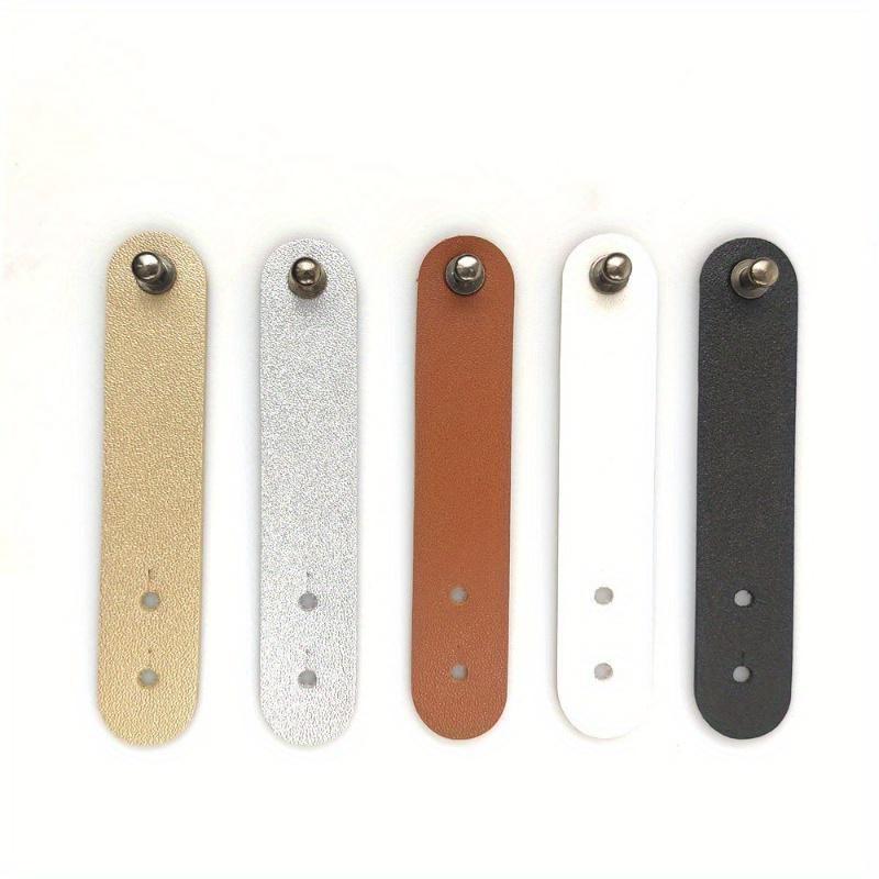 5Pcs Leather Cable Winder Charging Cable USB Cable Bundle Storage Leather Belt Adjustable Hole Buckle Design