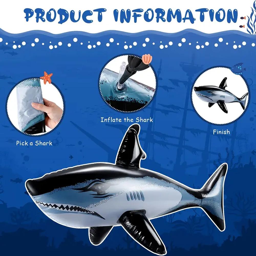 Pvc Inflatable Shark Game Toy Suitable For Outdoor Games Beach Parties Shark Themed Water Beach Play Toys