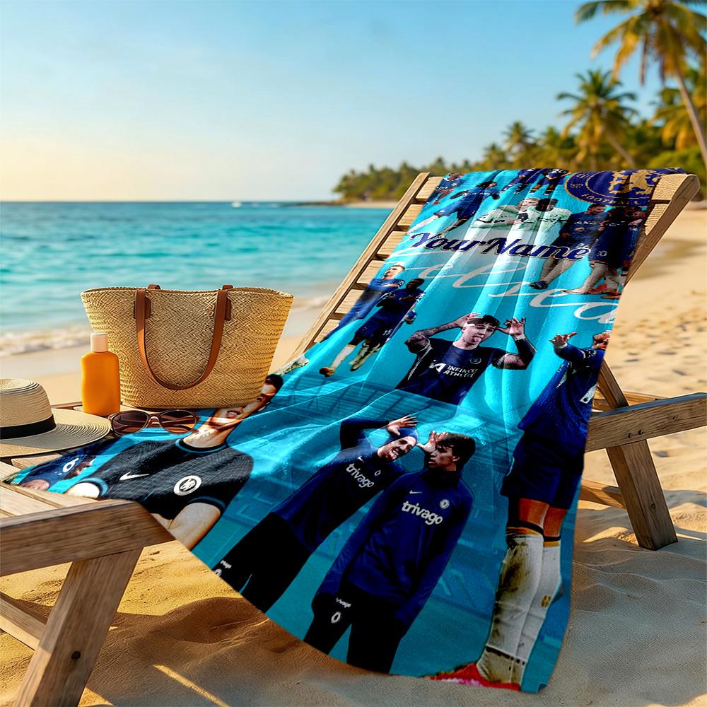 Chelsea Fc Customize Text Beach Towel Soft Durable Quickdry Suitable For Sports Travel Swimming Yoga Bathroom Beach And Pool