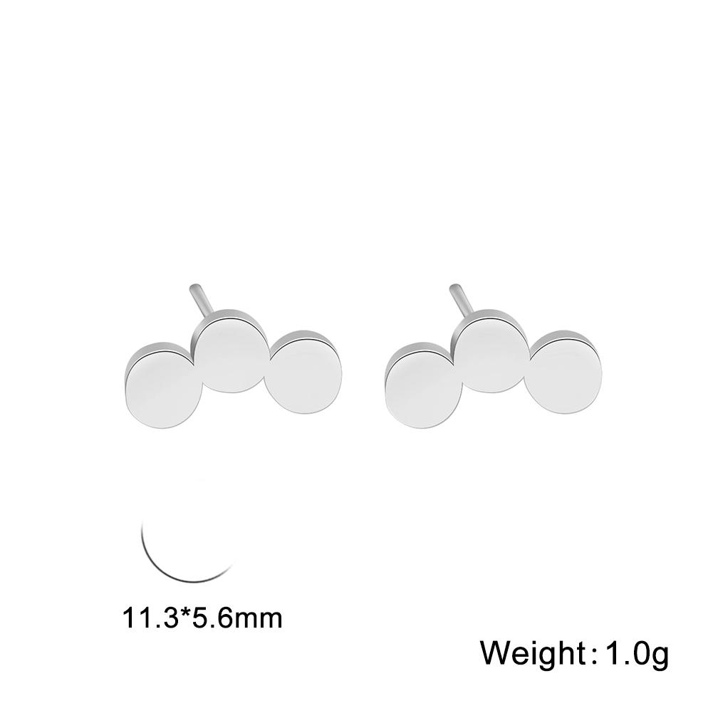 Mini Round Women s Earrings Stainless Steel Cube Round Simple Geometric Earrings Jewelry Valentine s Day Gift