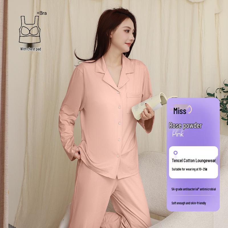 

Women s Premium Summer Pajamas with Built-in Padding, Long Sleeves & Pants, Couple s Homewear & Outdoor Wear L [Weight 115-130 kg]