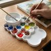 Multiple Compartments Painting Palette Reusable Paint Pigment Tray Color Mixing Pallet  Student