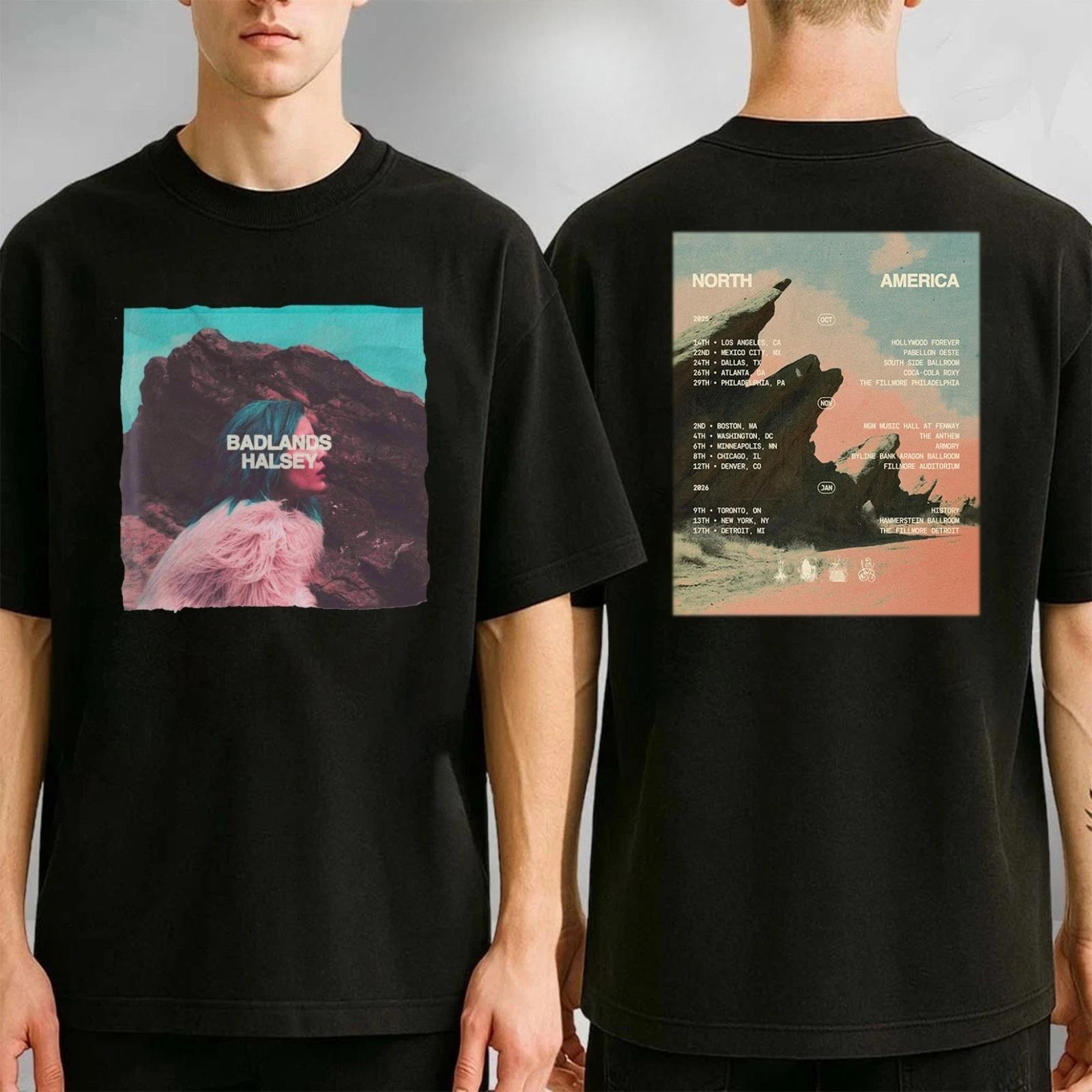 

Горячая футболка Halsey Back To Badlands The Tour Dates 2025 - Разноцветная Роскошь Высокого Класса для Мужчин и Женщин Топ Y2k Лето M