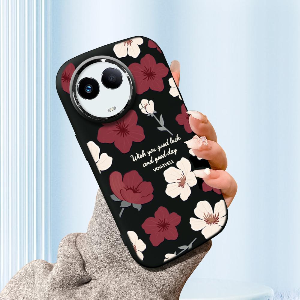 

Сплошной цвет с серебряным краем линзы, жирный корпус, мягкий ТПУ, жидкий силиконовый чехол, противоударный чехол для телефона для OPPO Reno Realme OnePlus Realme 12 5G чёрный