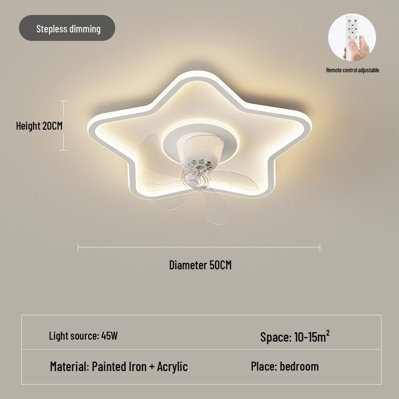 360° Rotatable Silent Minimalist Ceiling Light with Fan for Bedroom and Study