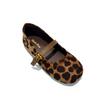 Girls Leopard Print Flat Shoes Soft Sole Fashionable Casual Leather-Lined Kids School Ages 4-16