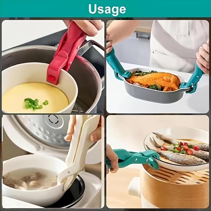 4PCS Anti-Scald Clips Hot Dish Plate Gripper Non-slip Bowls Clamp Moving Hot Plate Bowls Pizza Pan Air Fryer Microwave Oven