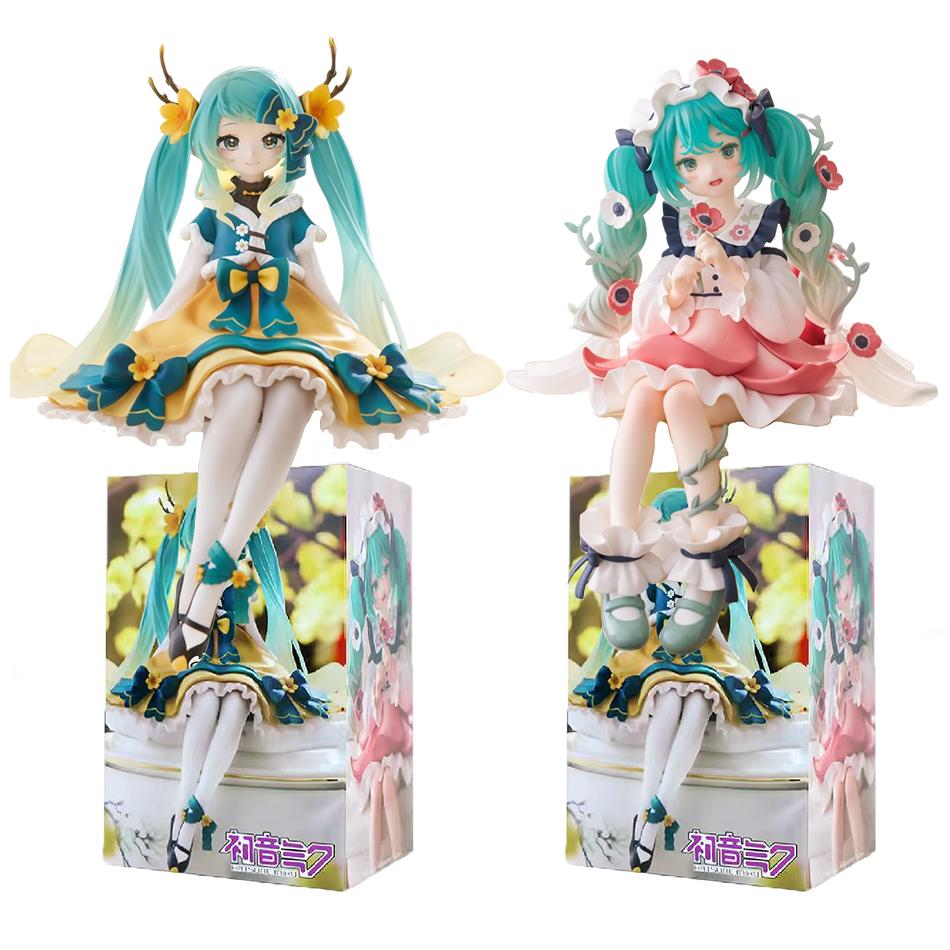 14cm Fashion Hatsune Miku Anime Figure Flower Fairy Hatsune Miku Action Figures Kawaii Girl Figurine PVC Collection Model Toys
