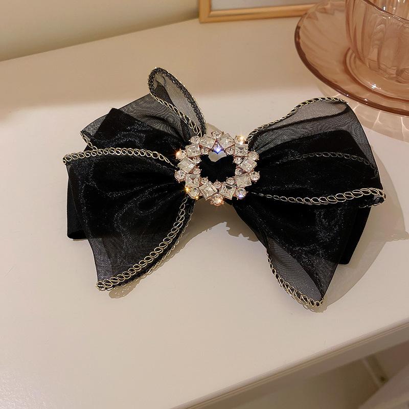Big Large Satin Bow Ribbon Hair Clip Fashion Elegant Temperament Women Girls Ponytail Clip Ribbon Hair Clips Wedding Hair Accessories Gifts