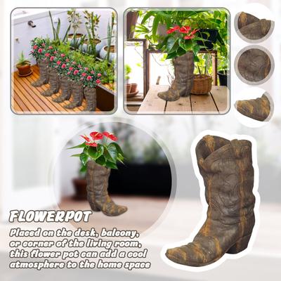 Cowboy Boots Flowerpot Resin Craft Decoration Home Decor Balcony Decoration