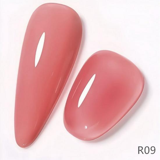 2-in-1 Nude Transparent Gel Nail Polish: Base & Top Coat