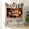 One Piece Themed Anime Blanket with Bounty Poster Design Bedroom Blanket for Livingroom Couch Lunch Break Soft Cozy Throw for Friend's Festival Gift