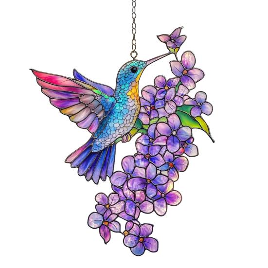 Yousheng Suncatcher z Ptakiem Witrażowy Koliber Wisząca Ozdoba Okienna do Domu Ściany Ogrodu Dekoracja Prezenty dla Miłośnika Ptaków
