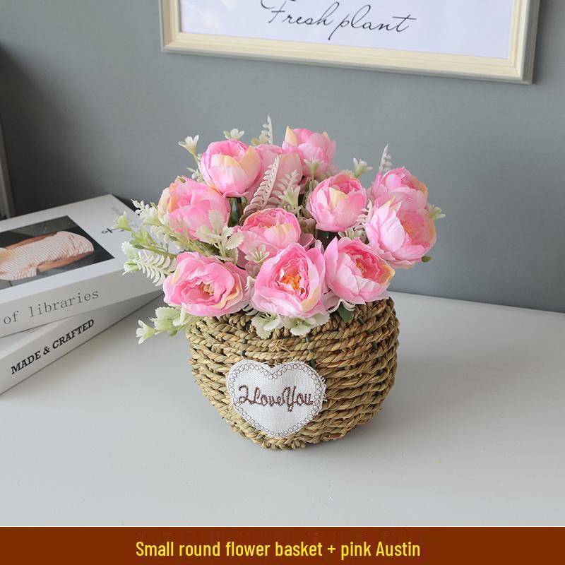 Handcrafted Willow Wicker Flower Basket for Dried Arrangements and Succulents