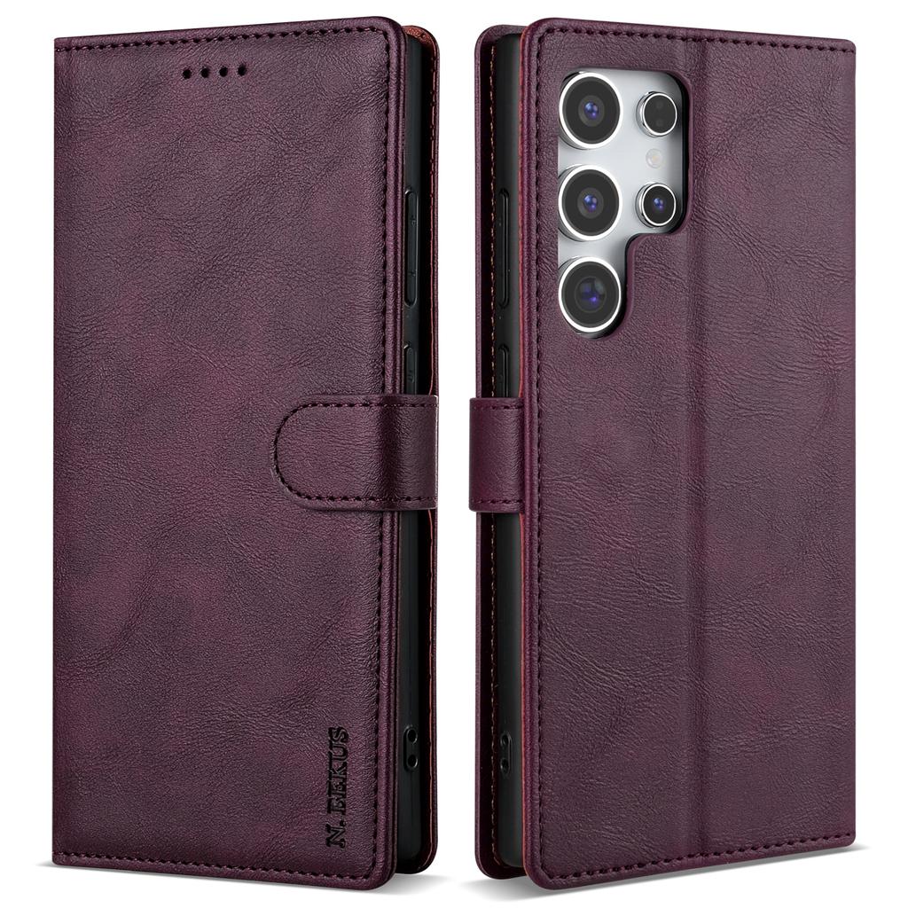 N.BEKUS CSJ-001 For Samsung Galaxy S24 Ultra Case Wallet Card Slots Phone Leather Cover