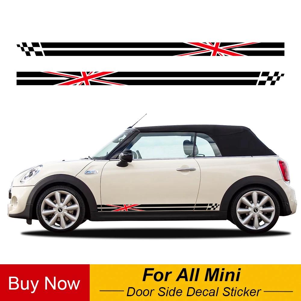 2PCS Car Door Side Stickers Union Jack Styling Decoration Decal For Mini Cooper S JCW R55 R56 R60 R61 F54 F55 F56 F60 Countryman