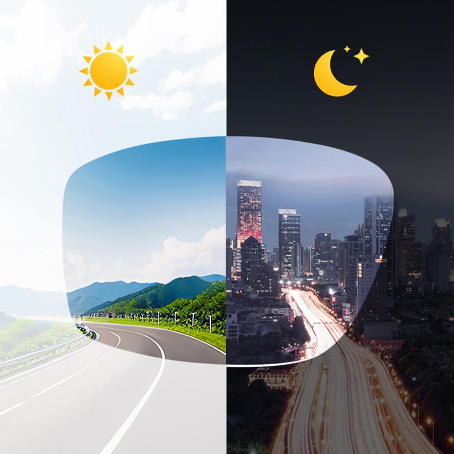 Fashion Photochromic Sunglasses Men Women Vintage Square UV400 Eyewear for Driving Fishing