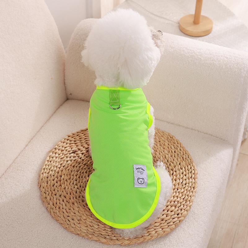 

Летний жилет для собак, тонкая одежда для маленьких собак, дышащий жилет для щенков, одежда для французского бульдога, чихуахуа, аксессуары для собак M зелёный