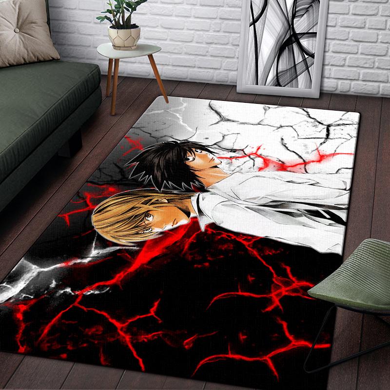 Death Note Comic Printed Carpet for Living Room Rugs Camping Stranger Things Picnic Mats Anti-Slip E-sports Rug Yoga Mat Gifts