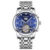 Top Brand New Classic Tourbillon Swiss Men's Mechanical Watch Calendar Fully Automatic Waterproof Multifunctional Hollow Luminous Aggressive Watch