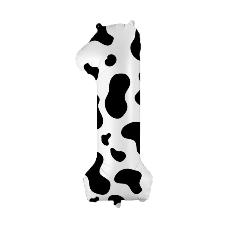 40 Inch Cow Print Number Balloons 1 2 3 4 5 6 7 8 9 Figure Foil Balloon Holy Cow Im One Birthday Cowgirl Theme Party Decorations