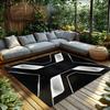 Black White Geometric Area Rug, Modern Bohemian Carpet for Living Room, Plush Non-Slip Sofa Mat with, Cozy Home Decor