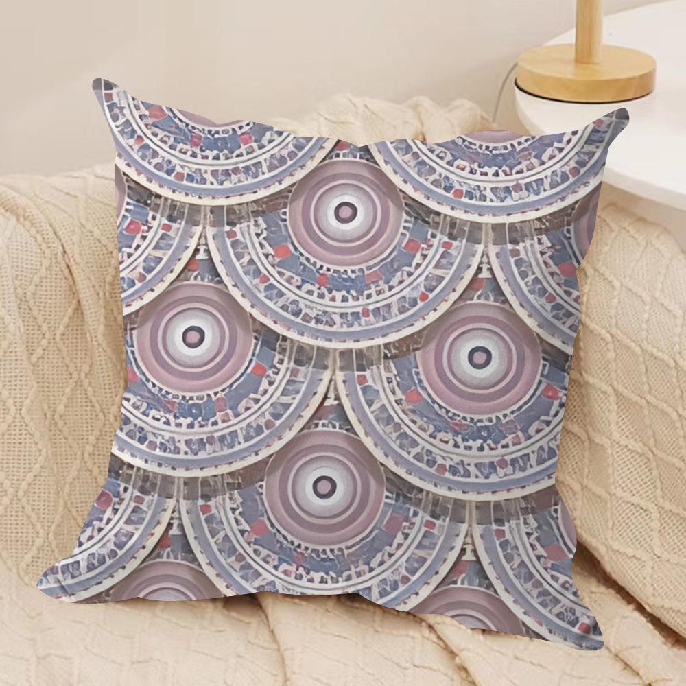 

Fish scale pattern Cushion Cover Soft Plush Fabric DoubleSided Printed Cushion Covers for All Seasons Modern Home Decor 30x30cm