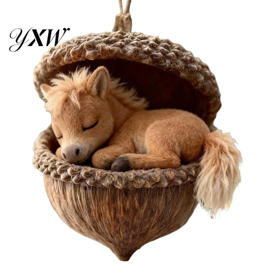 Festive Tree Decoration Forest Animal Acorn Hanging Ornaments Acrylic Christmas Decor with Holiday Home Ornament Squirrel Rabbit Pony Designs 2D Flat