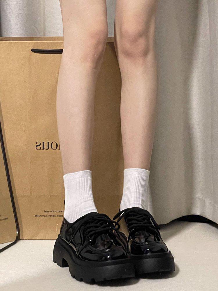 2025 Trendy Thick-Soled Women's Leather Shoes: British College Style, Height-Enhancing, Versatile, Ins-Japanese JK Fashion