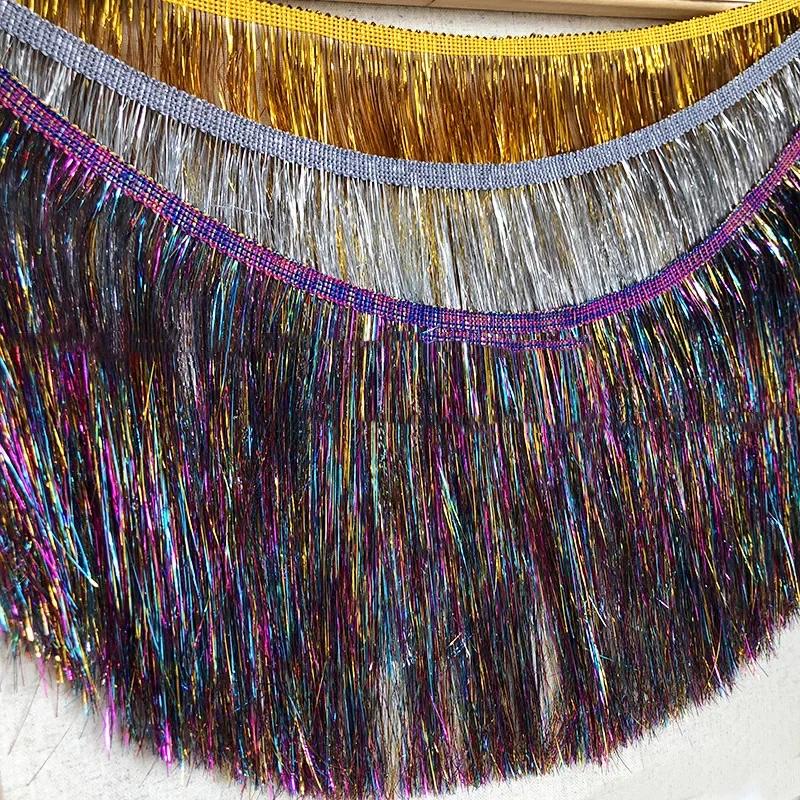 10 Yards 10/20cm Laser Shiny Tassel Fringe Trim Lace Ribbon Tassels Christmas Decor Curtains Dance Dresses Skirt Fringes Sewing