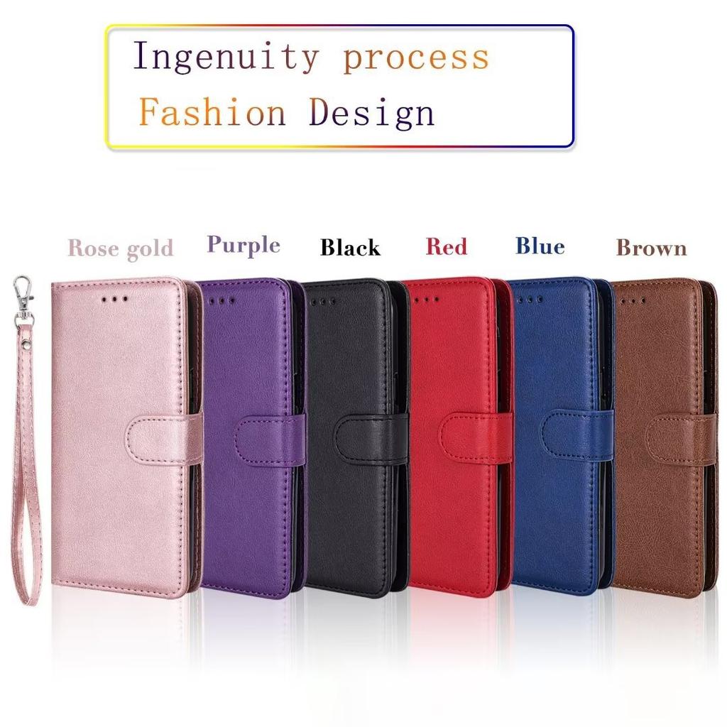 Suitable for Samsung A55 Mobile Phone Leather Case A35 Solid Color Split Two-in-one Magnetic Case A03S Leather Pattern Portable Rope