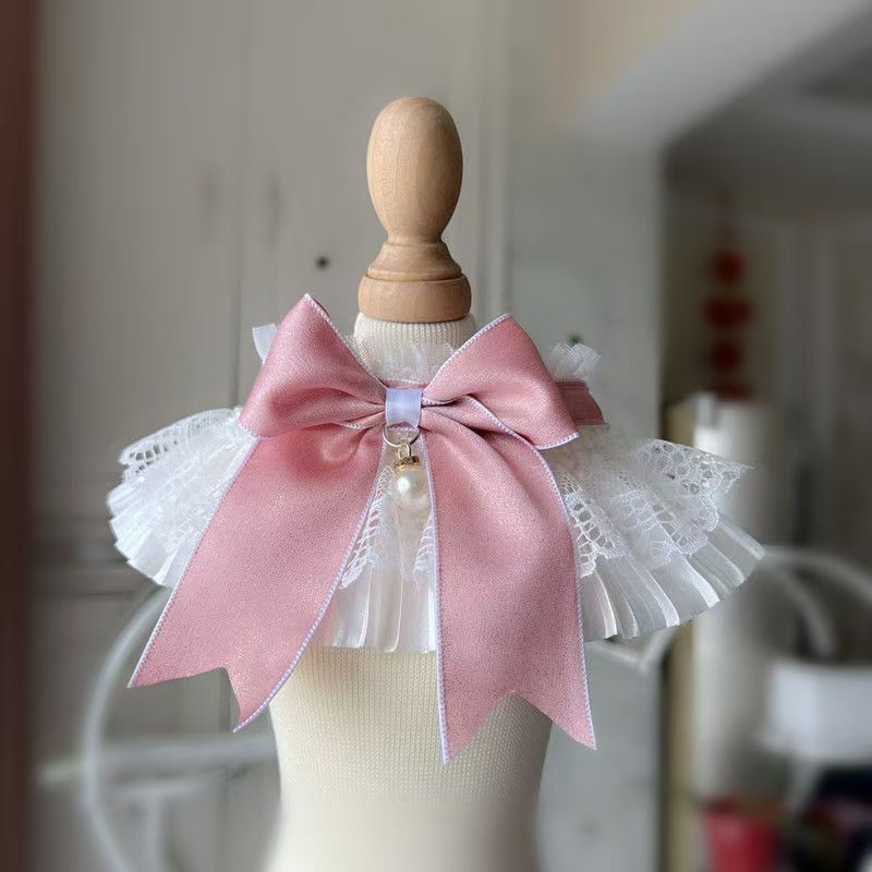 Pet Lace Bow Collar Muppet Decorative Scarf Dog Saliva Towel Accessories