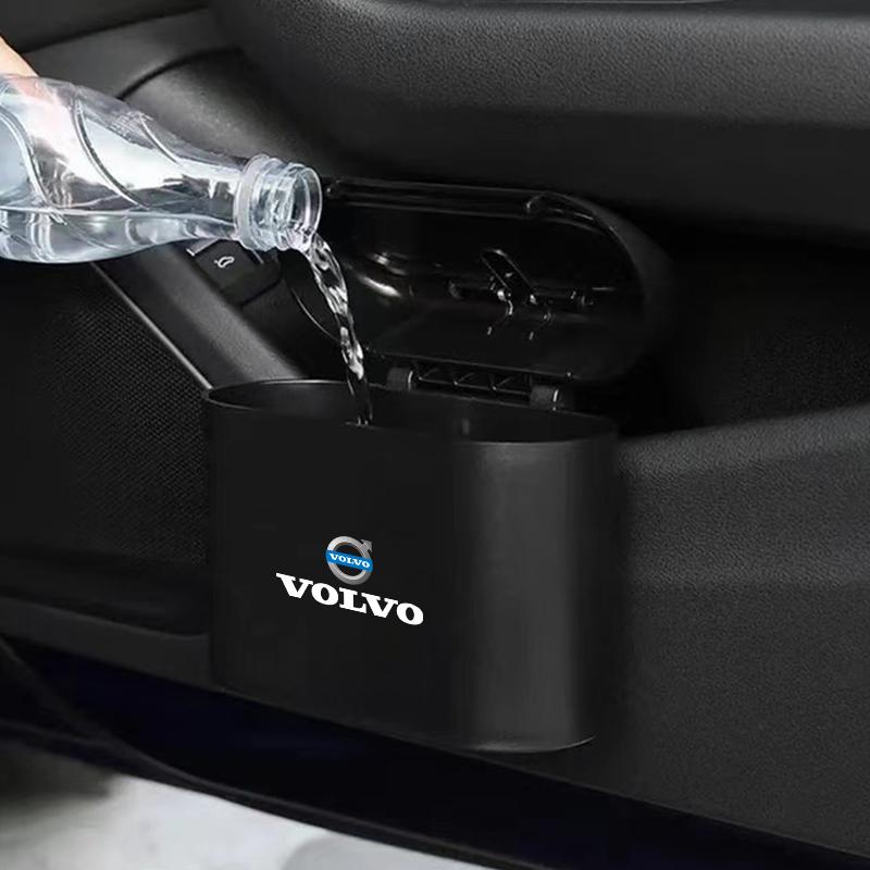Car Garbage Can Dust Case Trash BinPortable Black Storage Box For Volvo Rdesign V60 V40 XC90 S60 S40 C30 XC60 V50 XC40 S80 EX90