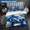 Set Lenzuola 3 Pezzi Blu Napoli Simbolo Energetico Stampa 2D (Include 1 Copripiumino + 2 Federe Senza Imbottitura), Decorazione camera da letto, Regalo ventilatore