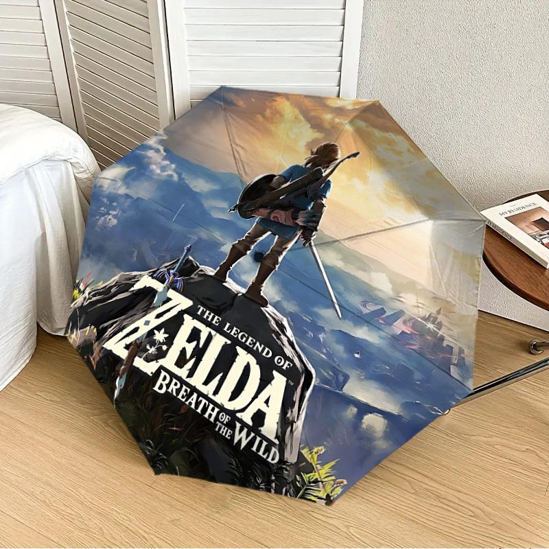 

1pc Zelda Breath of the Wild Automatic Folding Umbrella, 8-Rib Durable Frame, Durable Foldable Design - Elegant Gift for Commute yy251210003