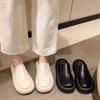 Popular Thick-bottomed Bag Head Half Slippers Women's Autumn and Winter New Outer Wear One Pedal French Trendy Slippers Muller Lazy Drag