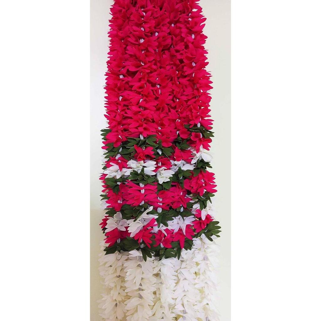 Afarza Artificial Flower Garland Toran For Door Entrance Home Decoration Hanging 4Pieces 5Ft (P-Pink-White), 60 Inch