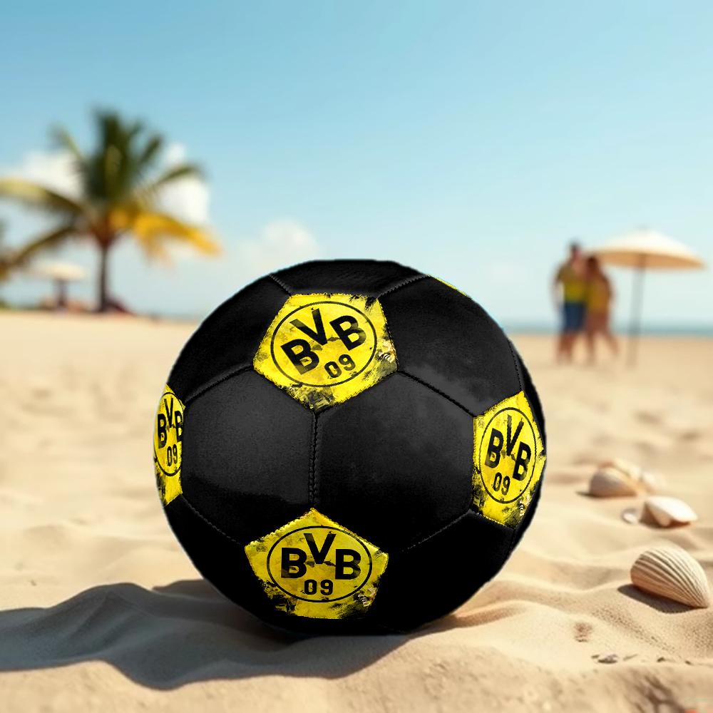 Pallone da Calcio Borussia Dortmund, colorato, adatto a tutte le età, cucito a macchina, materiale PVC, qualità da competizione, resistente e ad alto rimbalzo