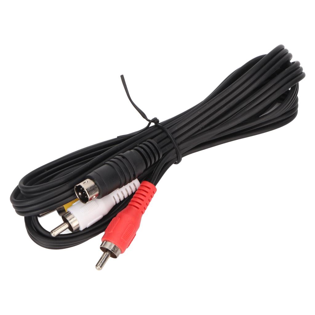 Mini DIN 7 Pin To 3 RCA Cable 7 Pin Mini DIN Male Plug To 3 RCA Male Plug Video Adapter Cable Red Yellow and White 4.9ft