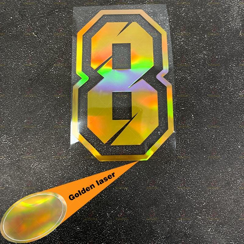 1PC Gold Laser Number 0 To 9 Motorcycle Stickers Waterproof for Motorcycle Helmet Fairing Tailbox Car Body Universal Vinyl Decal