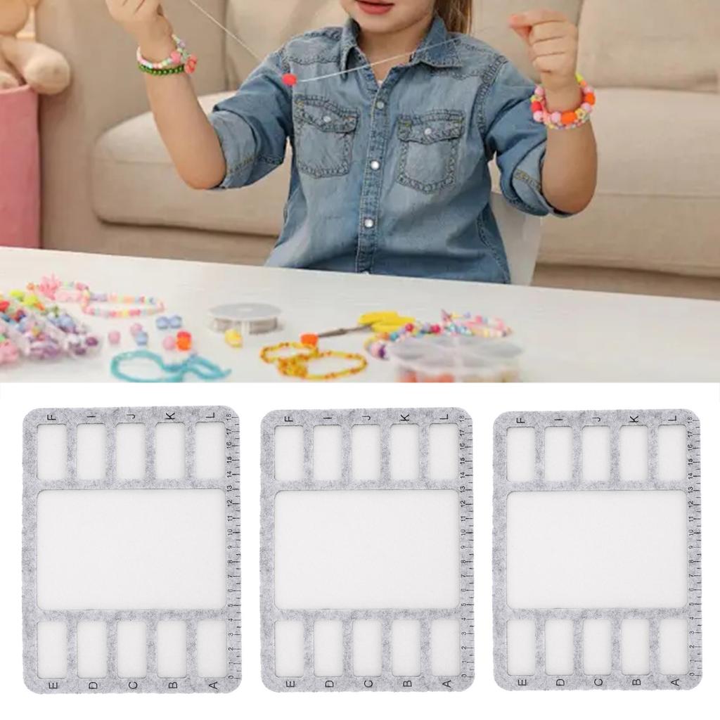 3PCS Rectangle Bead Mat Felt Beading Tray with Centimeter Alphabetic Scale for   Art Crafts Jewelry Making Bead Supplies