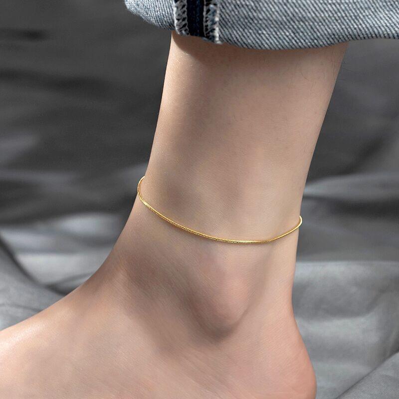 Gold And Silver Fashion Double-Layer Double-Sided Heart Anklet For Women A20