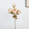 Simulation Retro Dew Lotus Bouquet Burnt Edge Decoration Artificial Flower Indoor Living Room Autumn Dew Lotus Simulation Flower