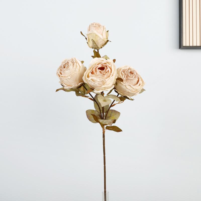 Simulation Retro Dew Lotus Bouquet Burnt Edge Decoration Artificial Flower Indoor Living Room Autumn Dew Lotus Simulation Flower